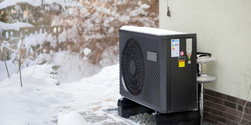 snow frozen heat pump